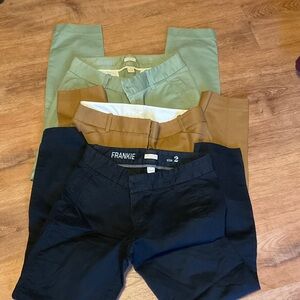 J. Crew Women’s Pants Trio in Black, Tan & Sage